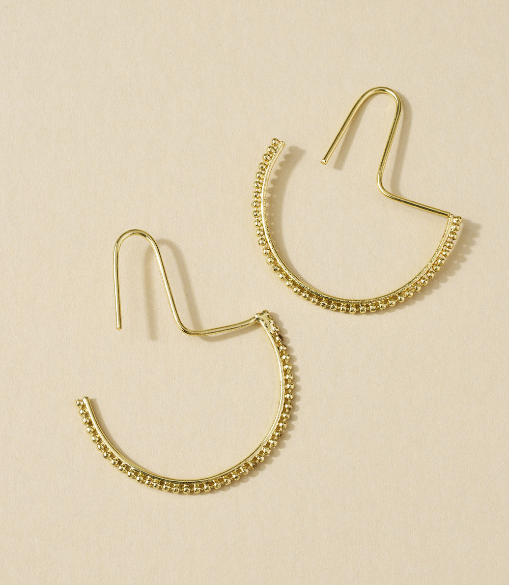 Bhavani Gold Dot Threader Earrings