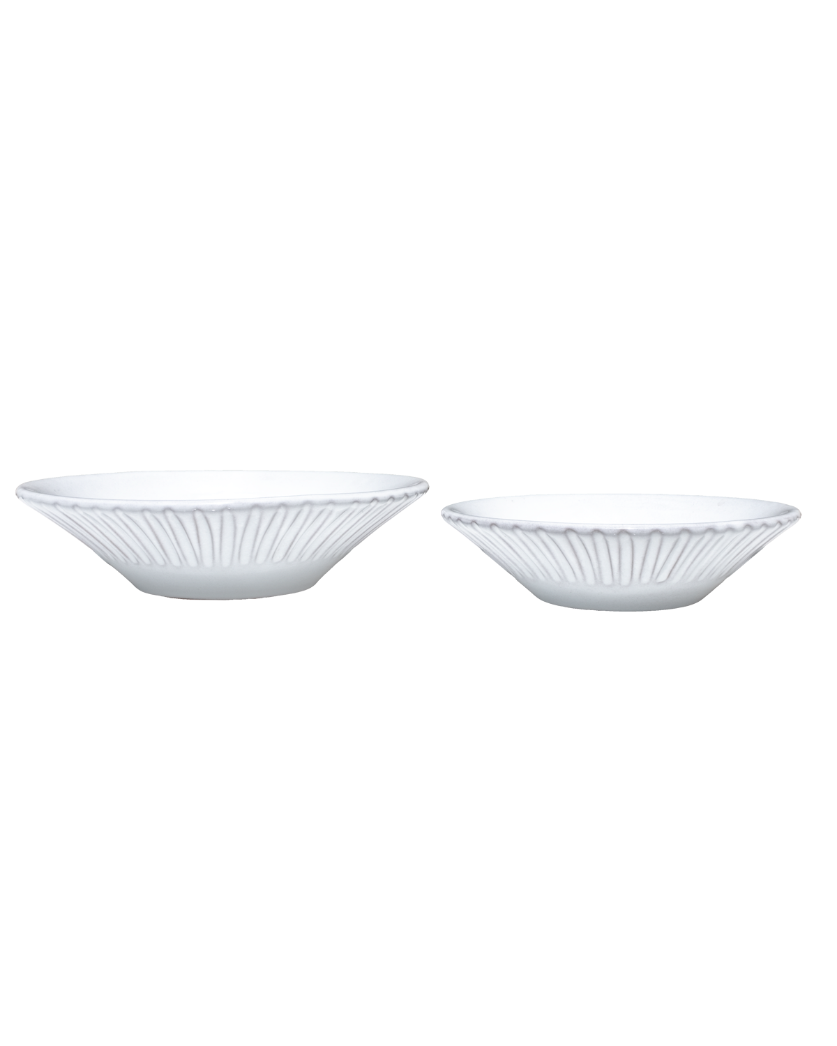 Milk White Lines Coupelle - Set of 4