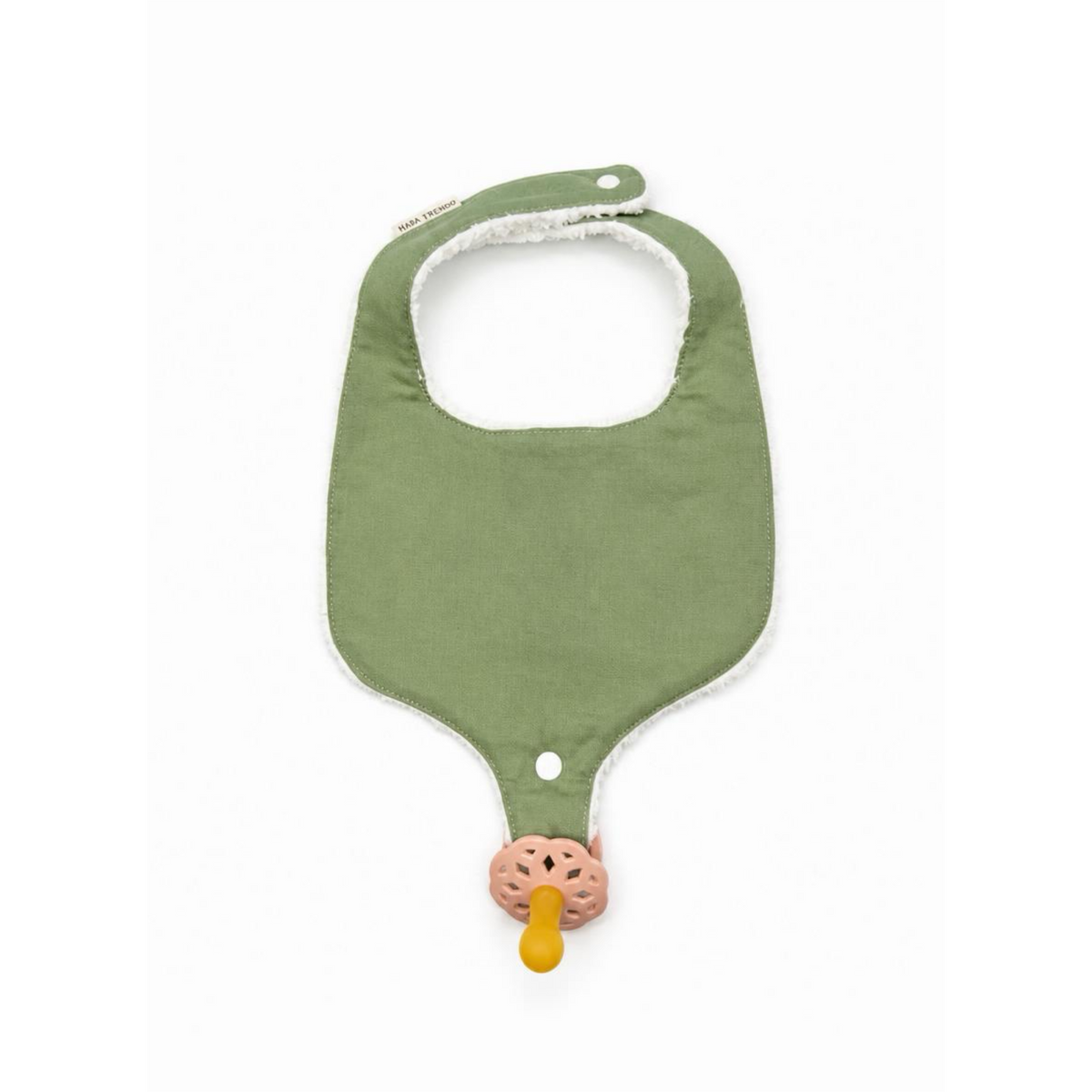 Soothe & Snap Pacifier Bib- Olive Grove