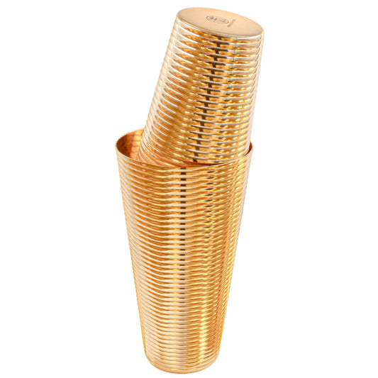 24K Gold Fluted 3-Piece Cocktail Shaker Set