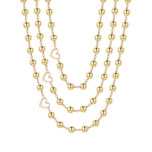 Goldie Gold Hematite Triple Layer Necklace | Magnetic Clasp