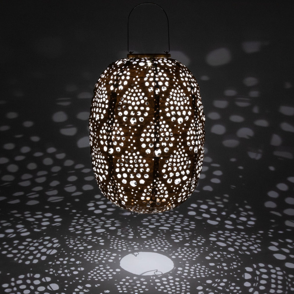 Stella Luxe Barrel Dewdrop Copper LED Lantern (Battery Powered)