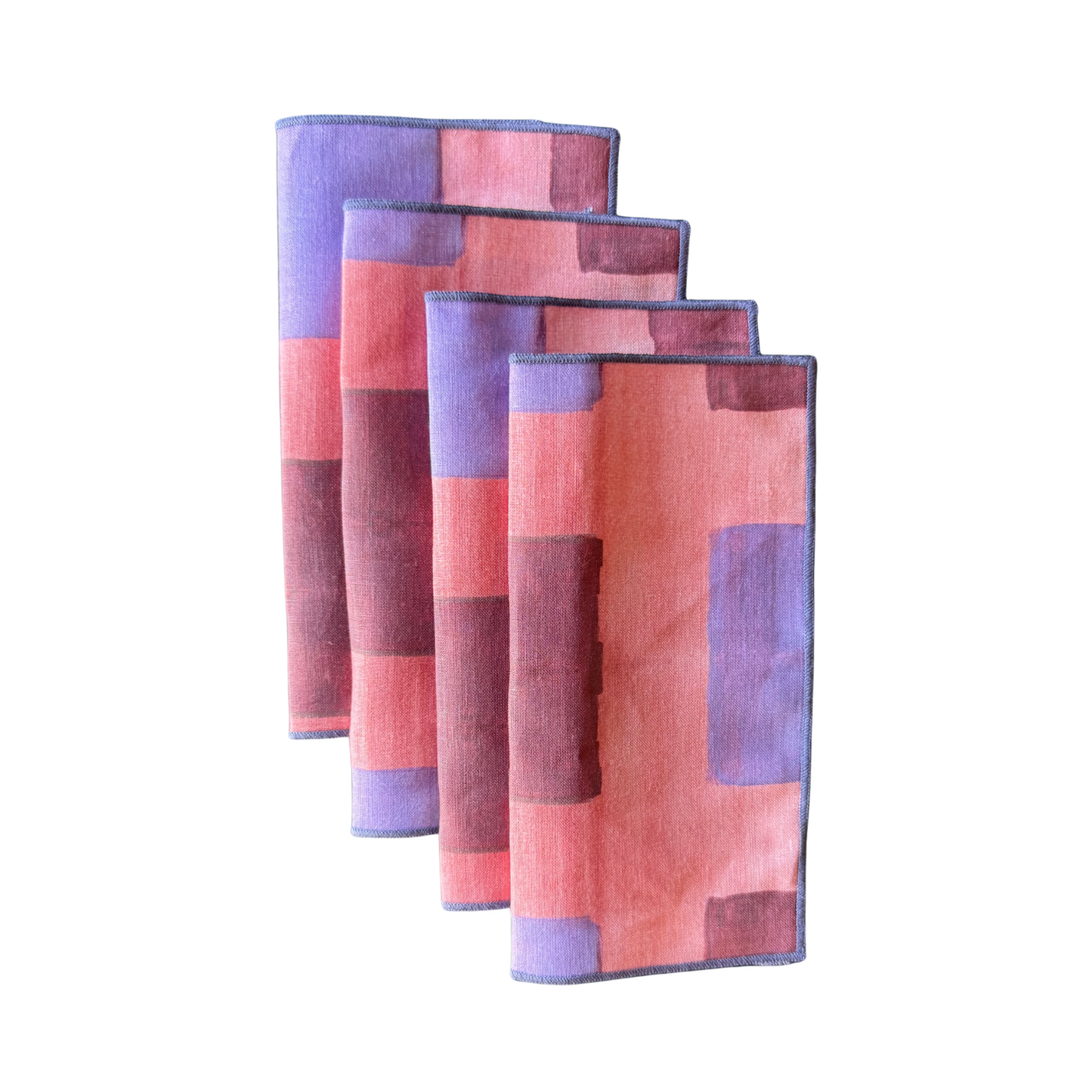 S/4 Pink Tapestry Cocktail Napkins