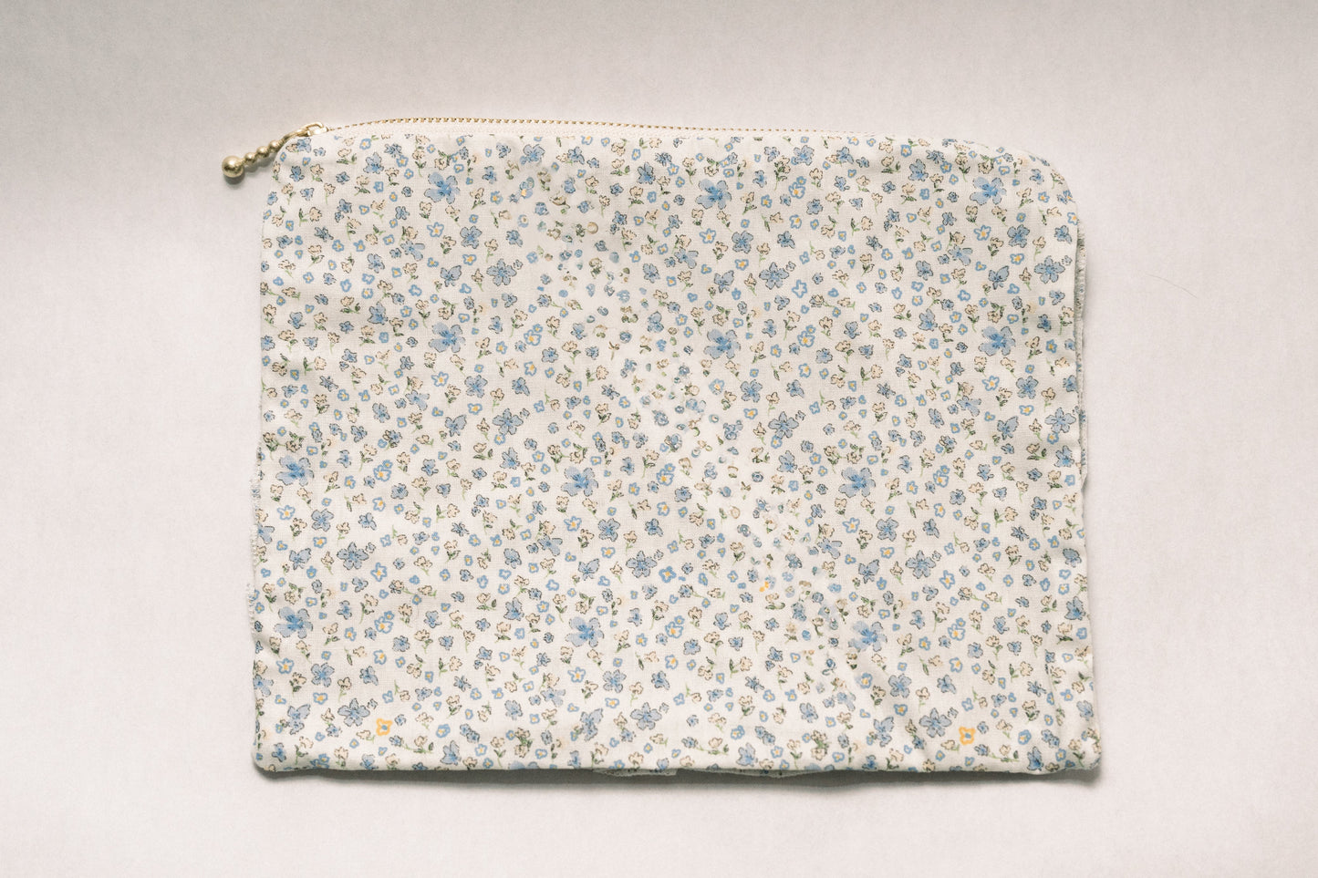 Vintage-Inspired Floral Pouch- Bluebell Breeze