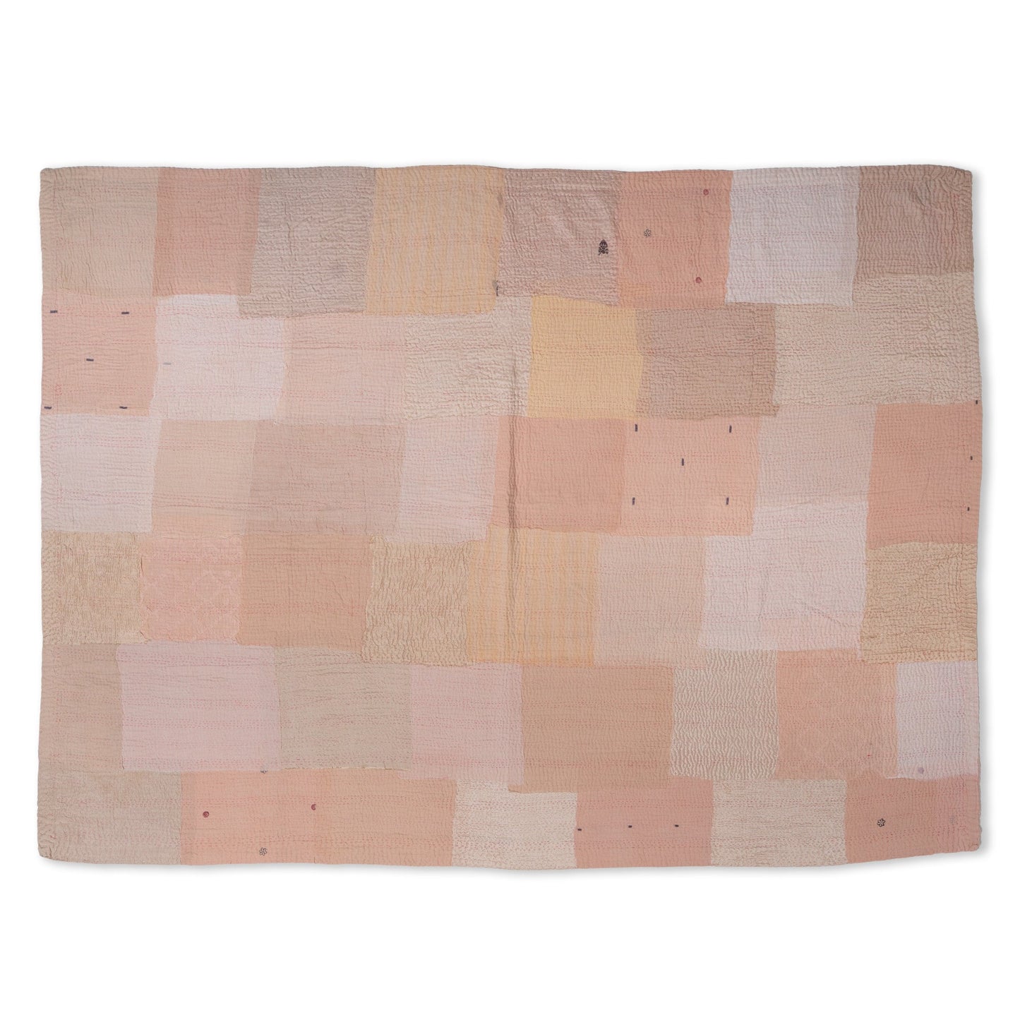 Mosaic Fray Patch Vintage Kantha Throw - Shallot