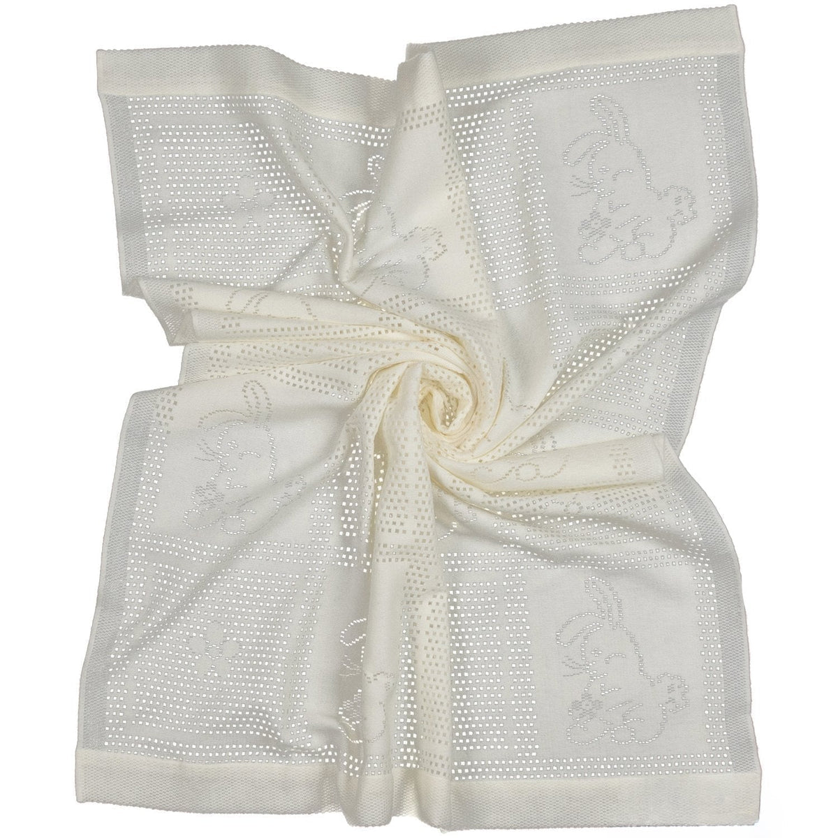 Southampton Home Lace Weave Bunny Baby Blanket - Ivory