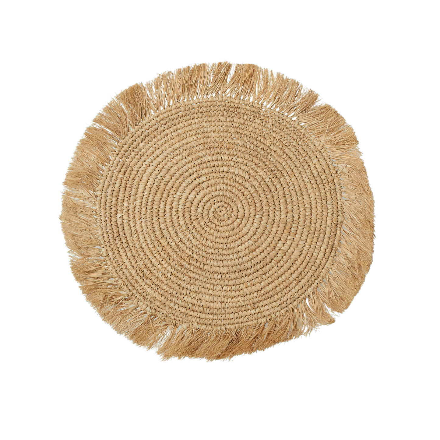 Woven Raffia Circular Placemats - Set of 4