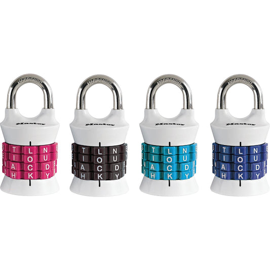Master Lock 1535DWD Word Combination Padlock, Assorted Colors