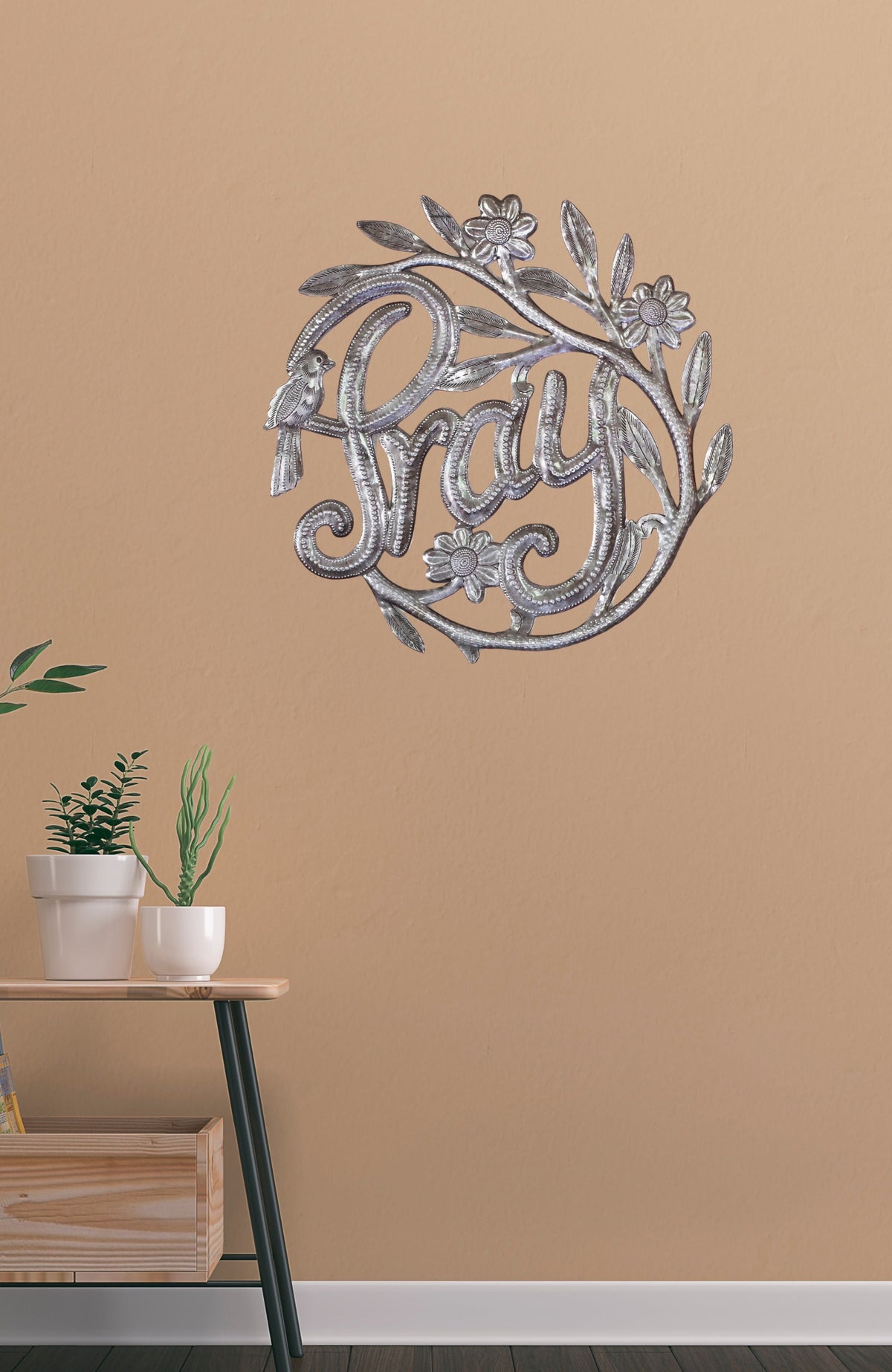 Pray Wreath Metal Art