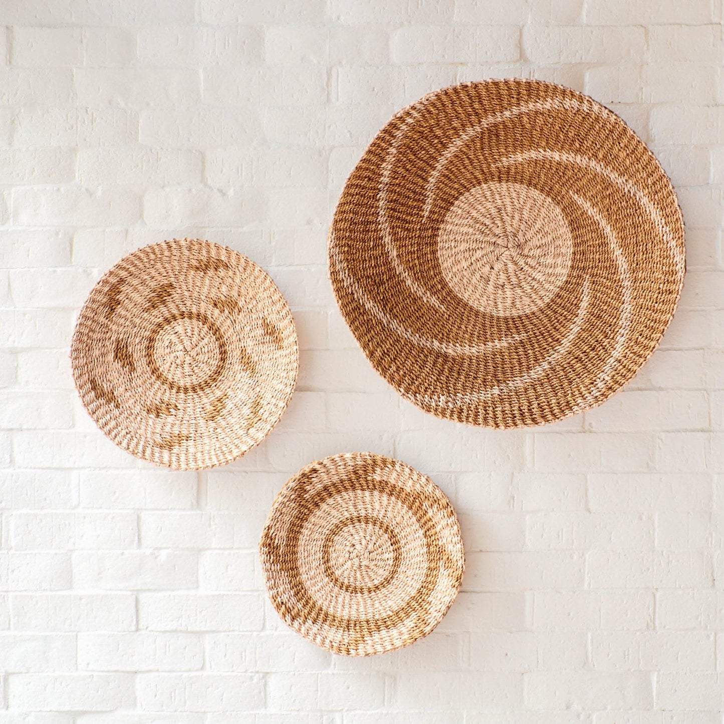 Natural + Brown Wall Baskets, Small