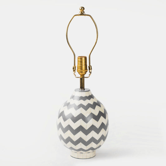 Grey Herringbone Table Lamp