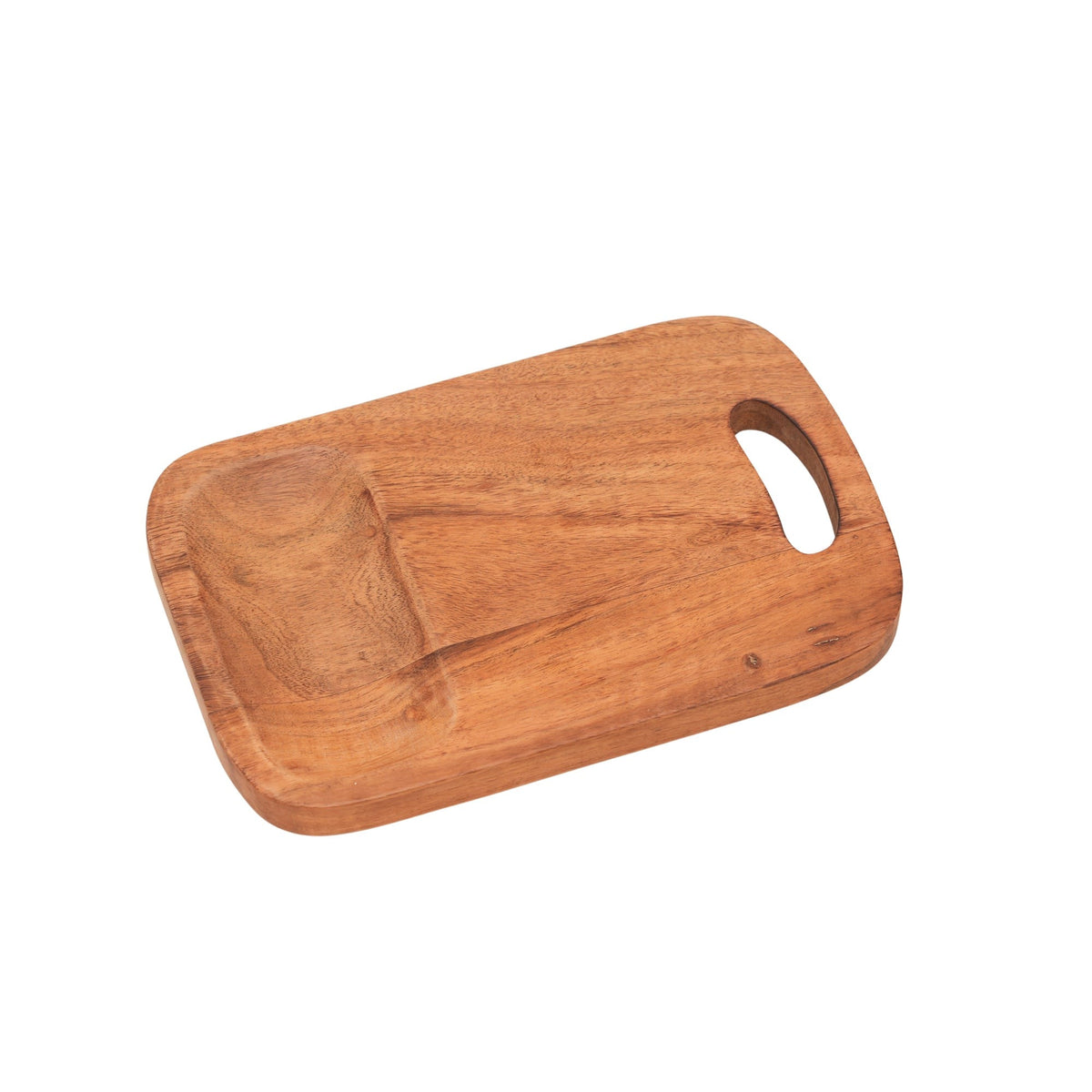 Handmade Acacia Wood Cutting Board with Handle, 7.75x12"