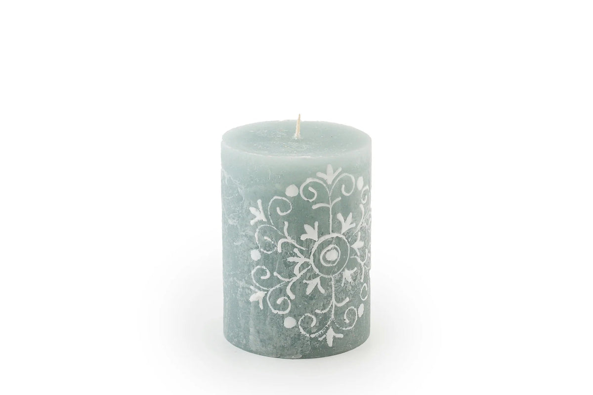 Henna Duck Egg Painted Candles