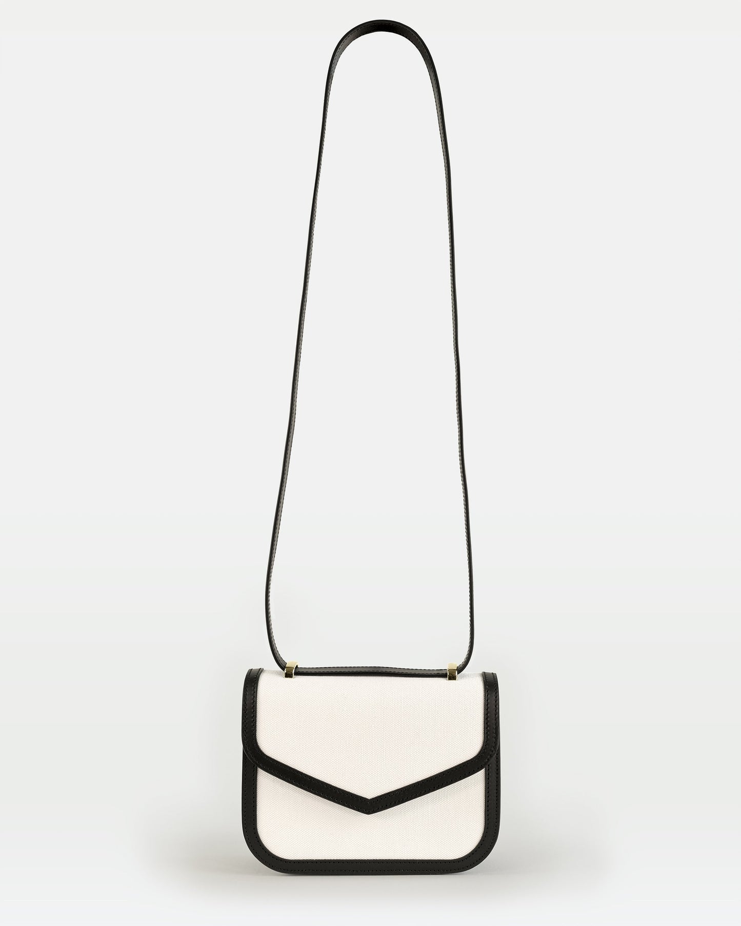 Maya crossbody bag in vegetable calfskin leather and canvas