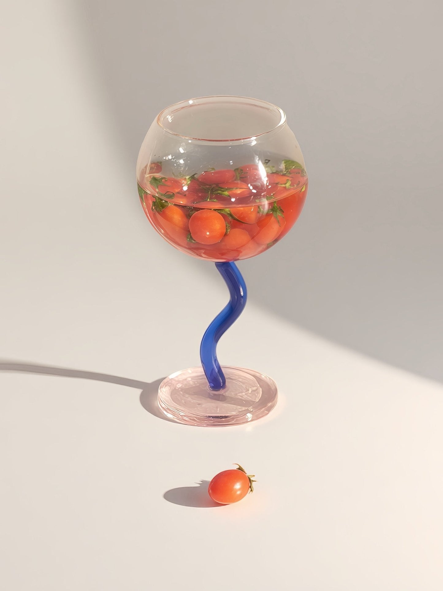 Handblown Bubble Wine Glass - Retro Whimsical Eclectic Wavy Stemmed Goblets