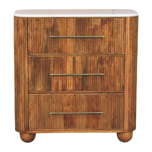 Artisan Furniture Solid Wood Beaumont Marble Bedside
