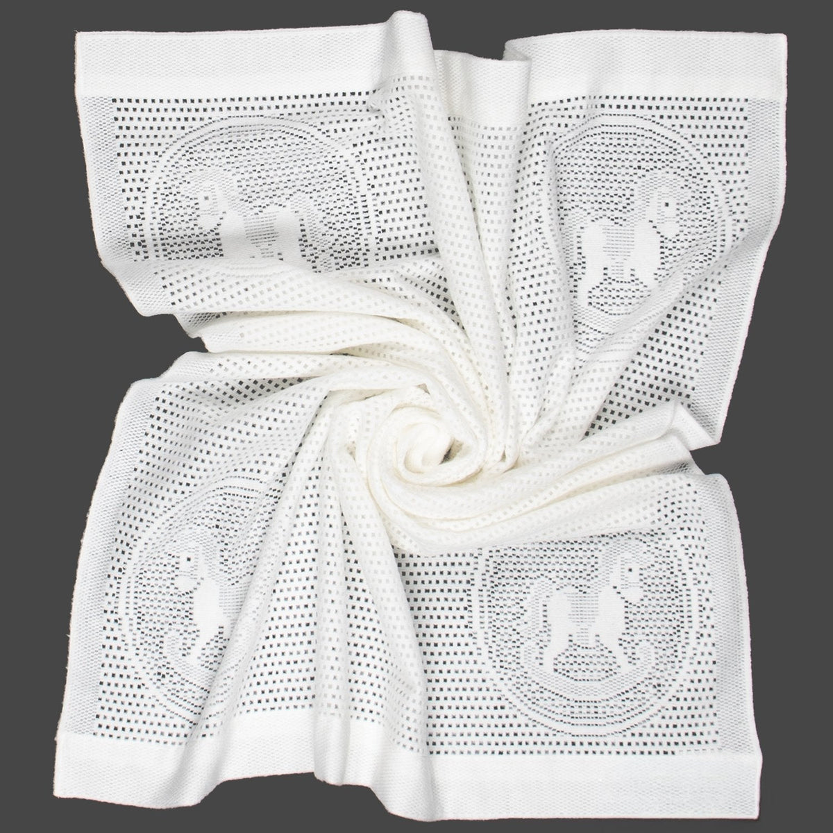 Southampton Home Lace Weave Rocking Horse Baby Blanket - White