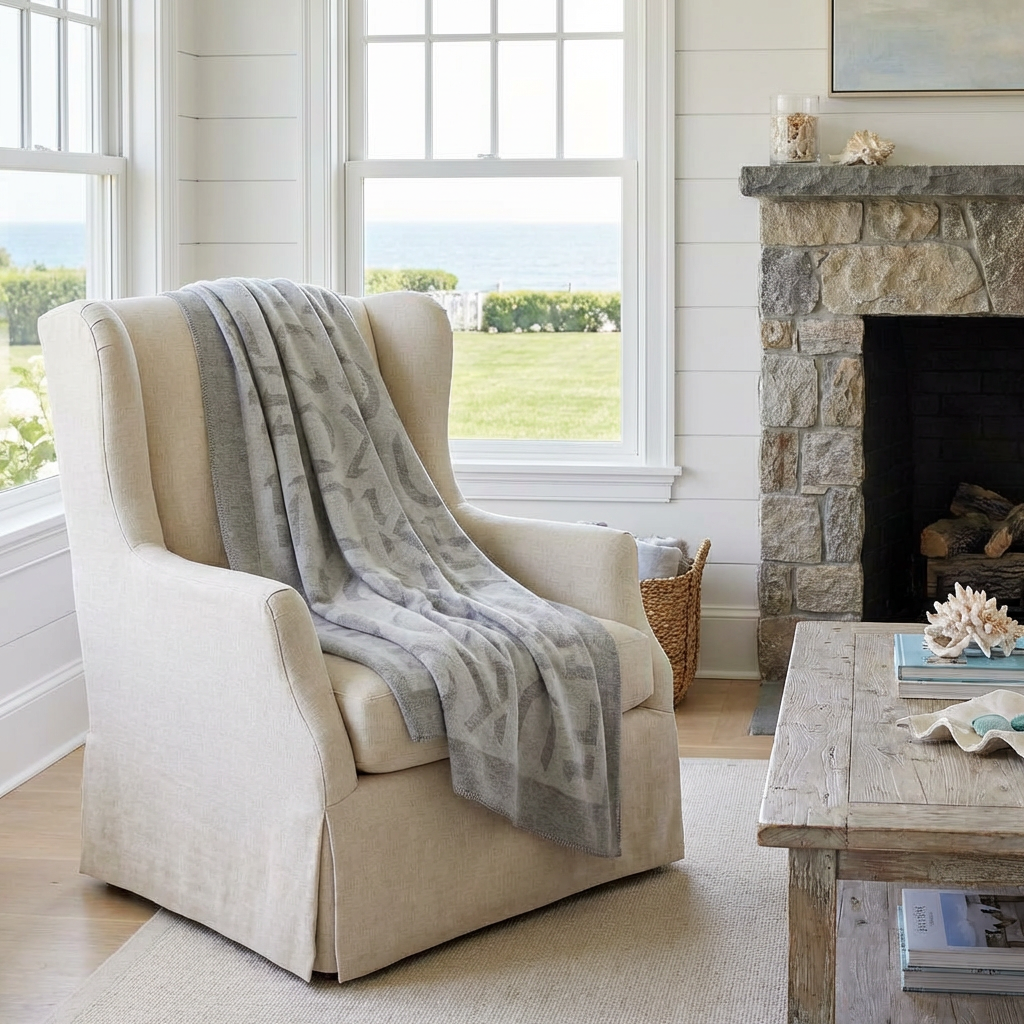 Prince of Scots Merino Wool Fleece Throw ~ Natural Expletive ~