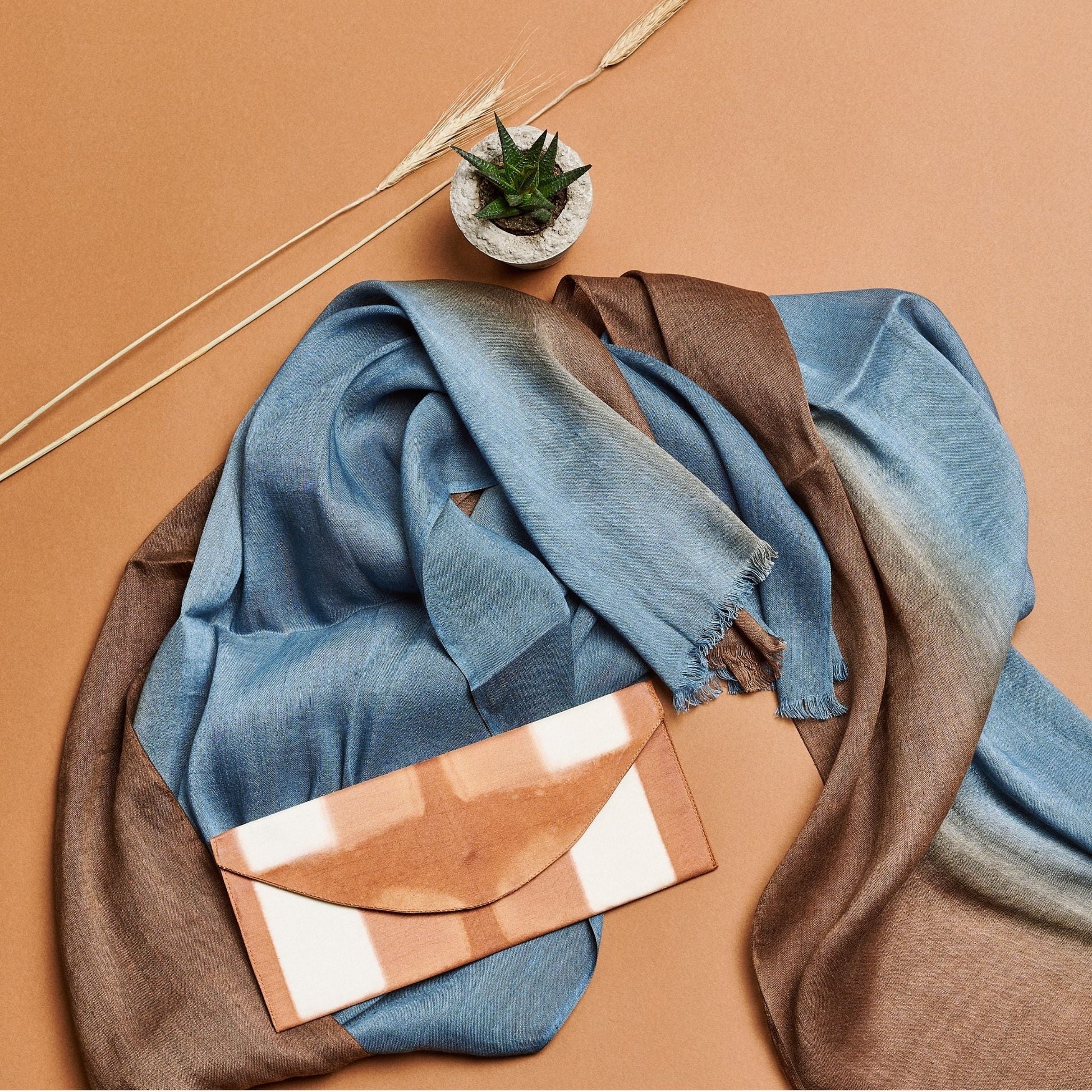 Melo Gold Mulberry Silk Shibori Hand Crafted Zero Waste Pouch - Osadia Concept Store