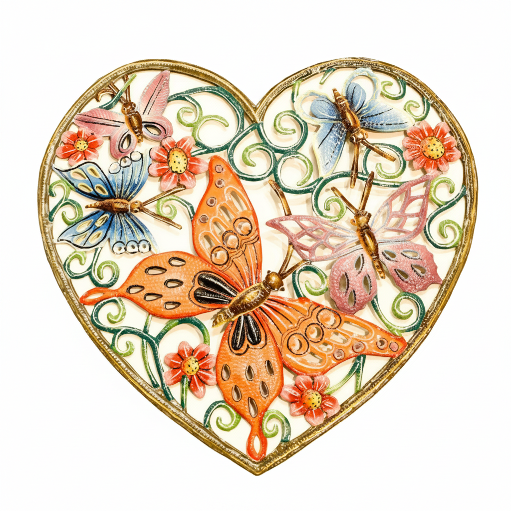 Painted Butterfly Heart