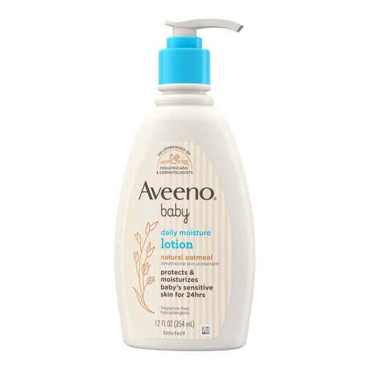 Aveeno Baby Daily Moisture Lotion, Fragrance Free, 12 fl oz