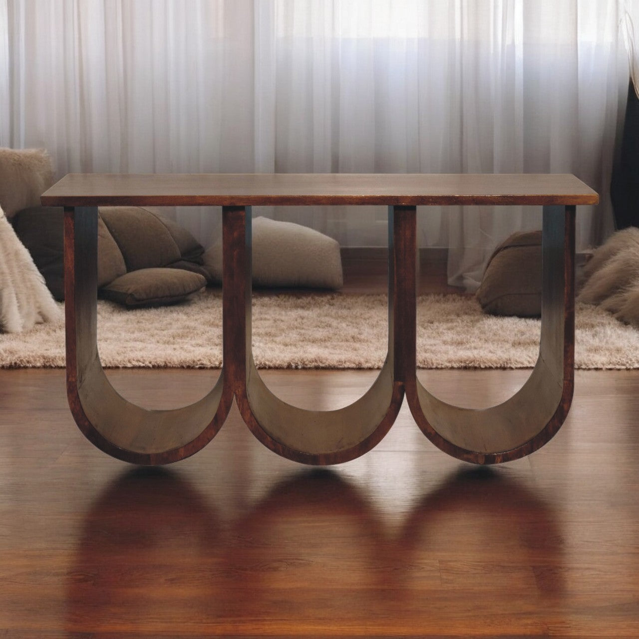 Solid Wood Triple Open Style Coffee Table