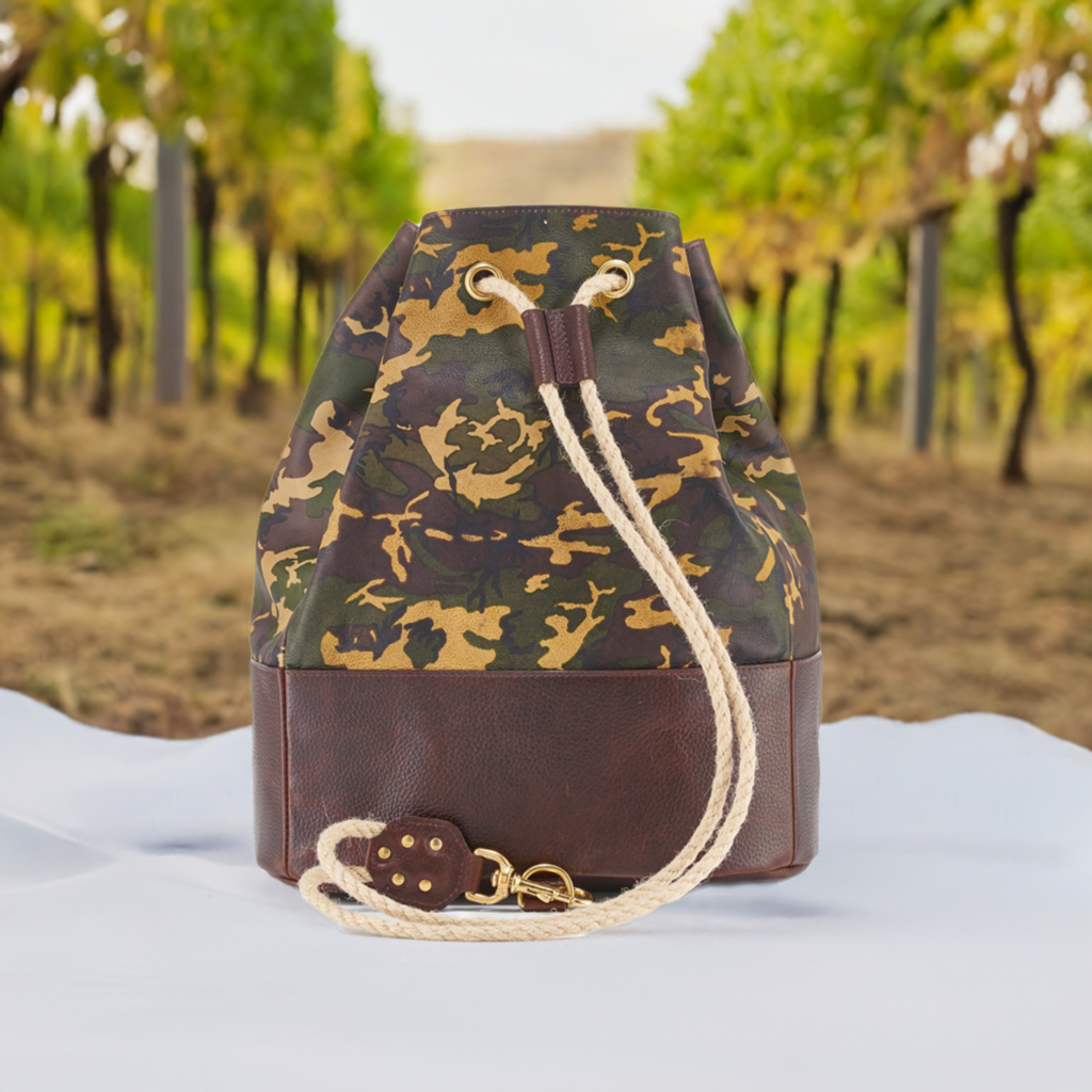 WANDERLUST Leather Duffle Bag ~ Tan Camo - Osadia Concept Store