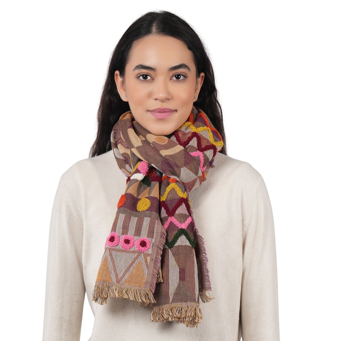 Colorfield Woven Scarf - Caramel Brown