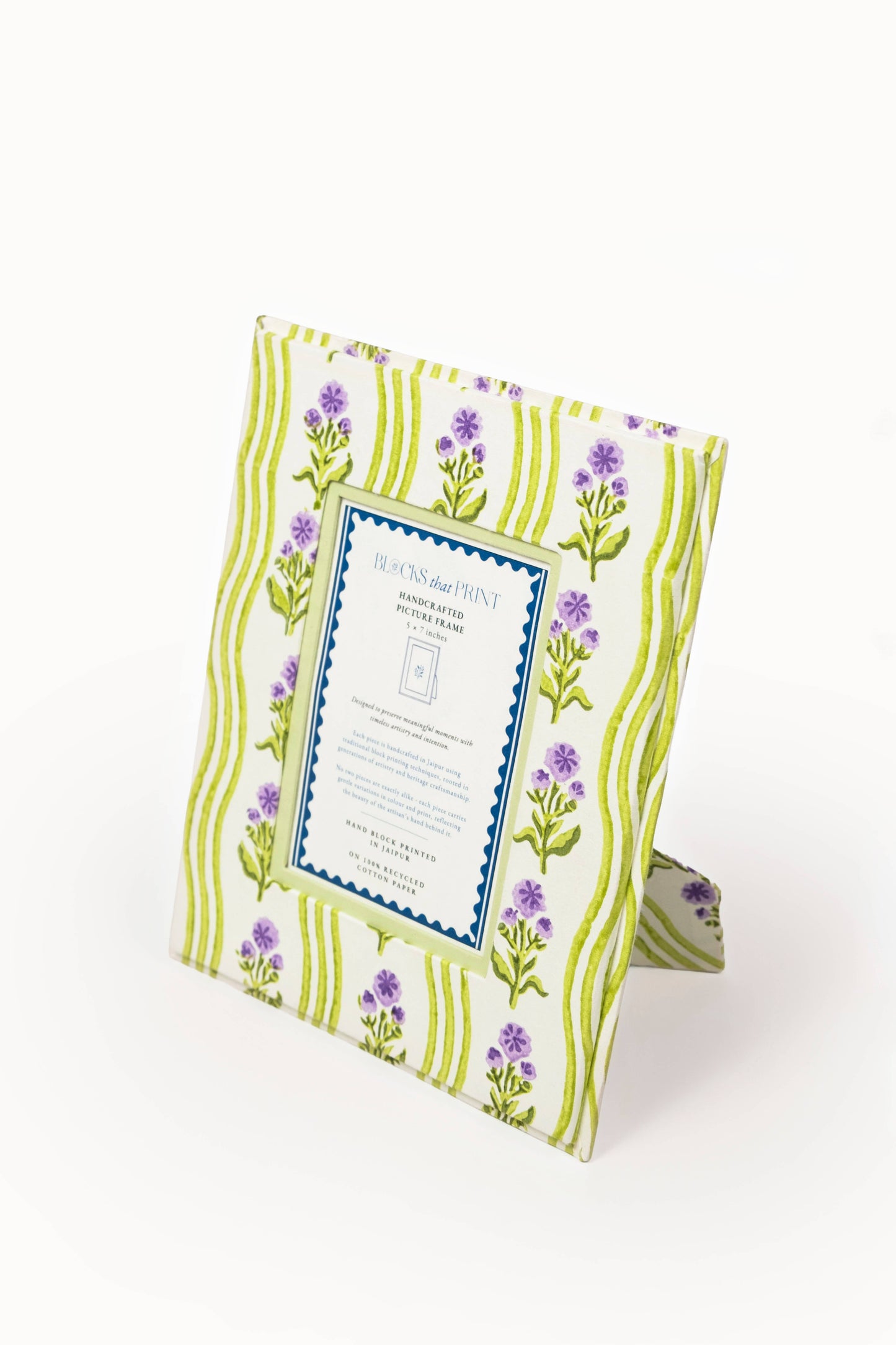 Large Block Print Photo Frame (5 x 7) - Leher Lilac