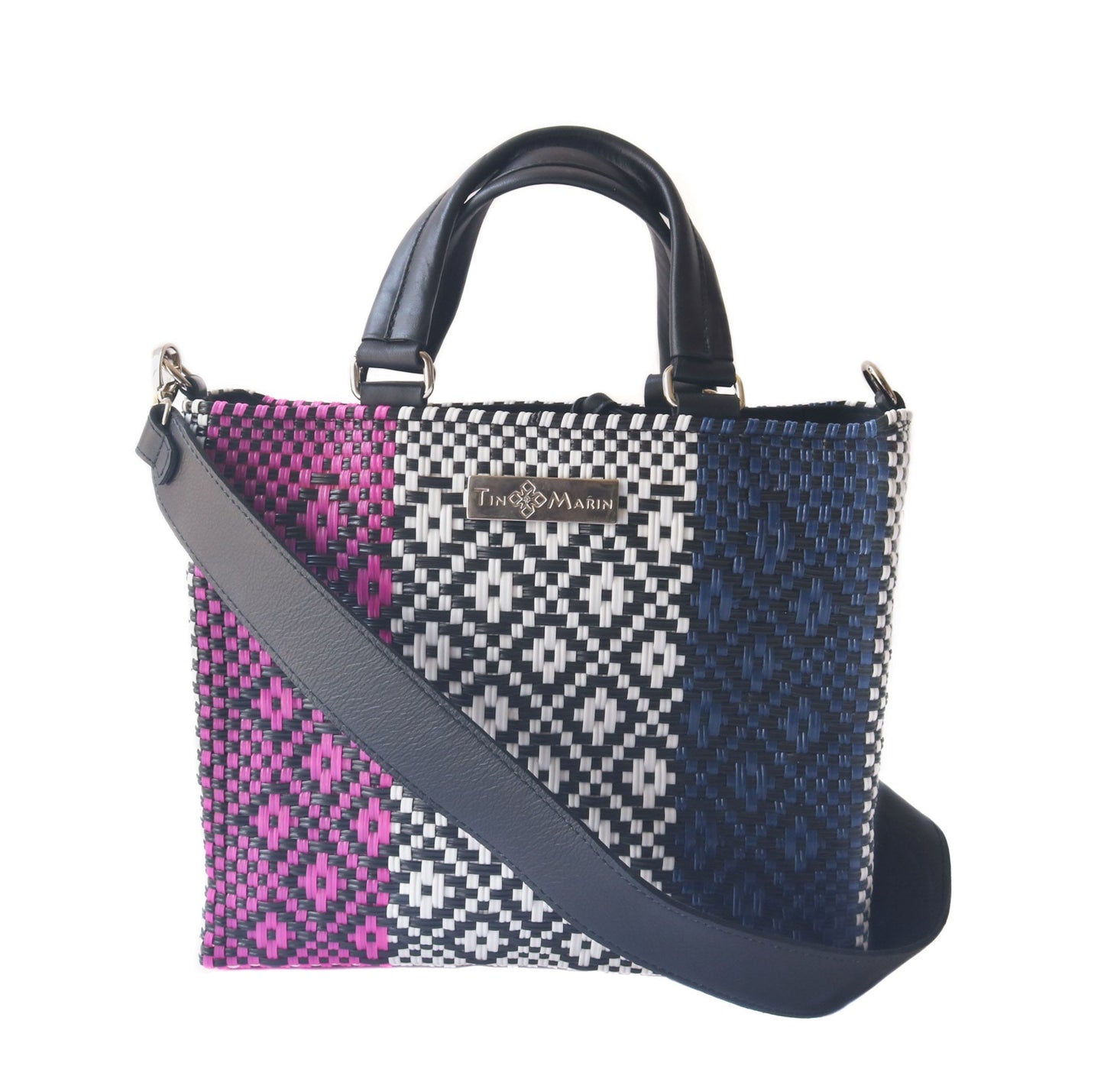 Bloom Medium Woven Crossbody Drawstring Bag