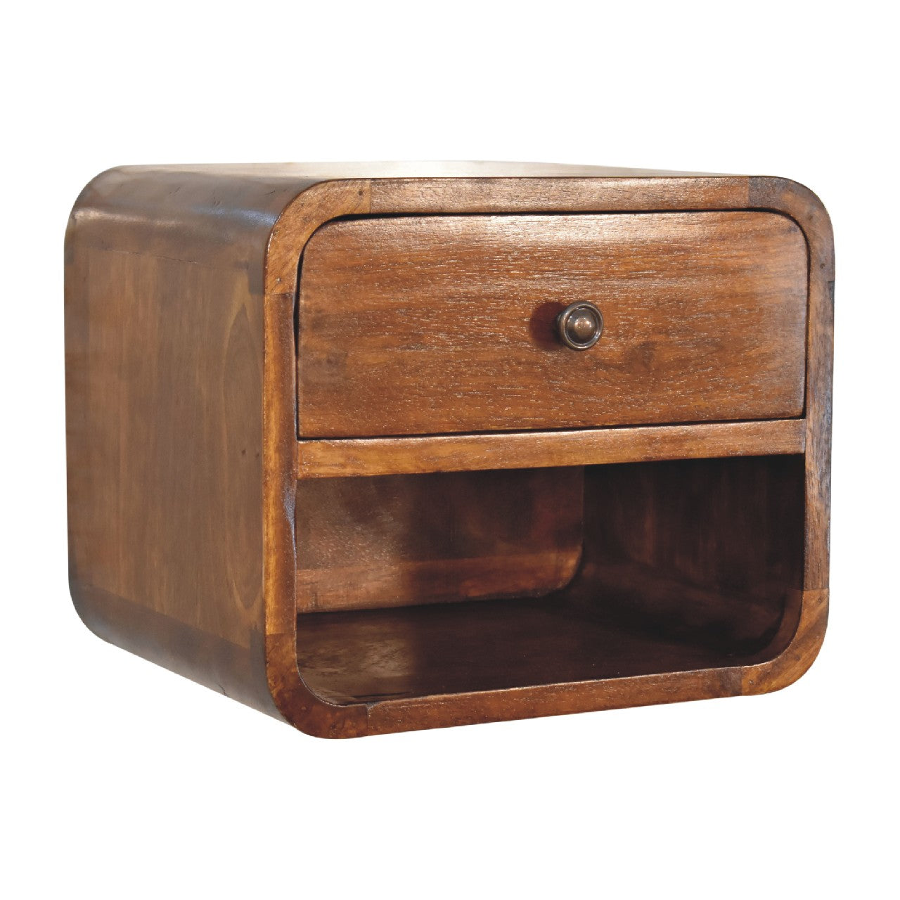 Solid Wood Mini Curve Floating Nightstand