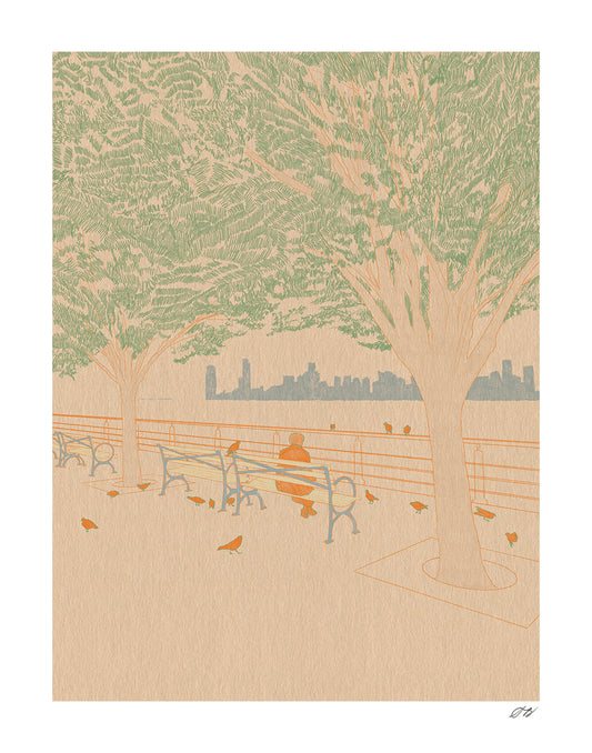 Pigeons Print by Stephanie Browne