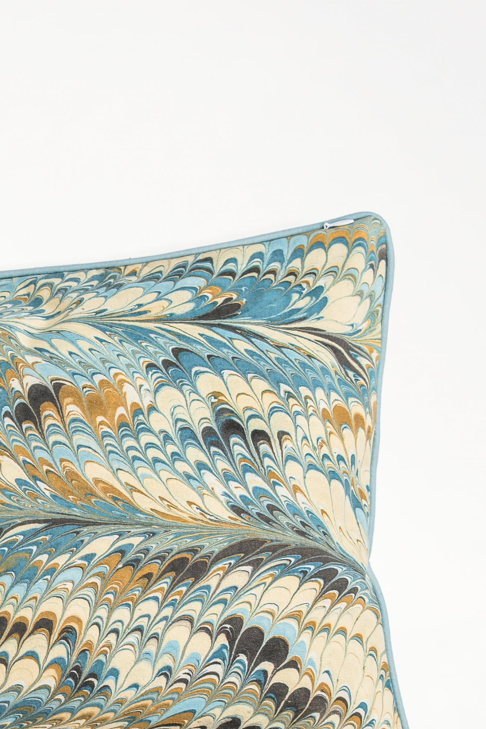 Nila Feathers Hand-Marbled Pillow, 14x20