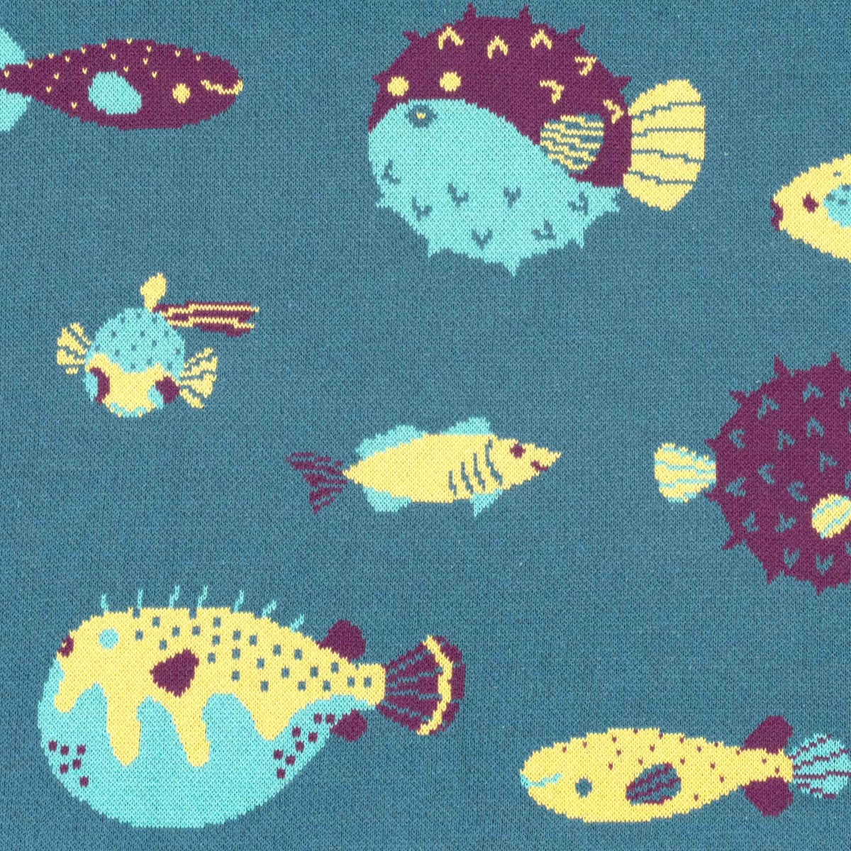Baby Puffer Fish - Cotton Sustainable Knit Animal Blanket