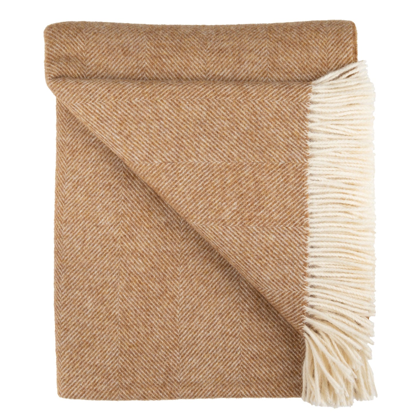 Southampton Home Shetland Lambswool Herringbone Throw – Rust | Woven in England
