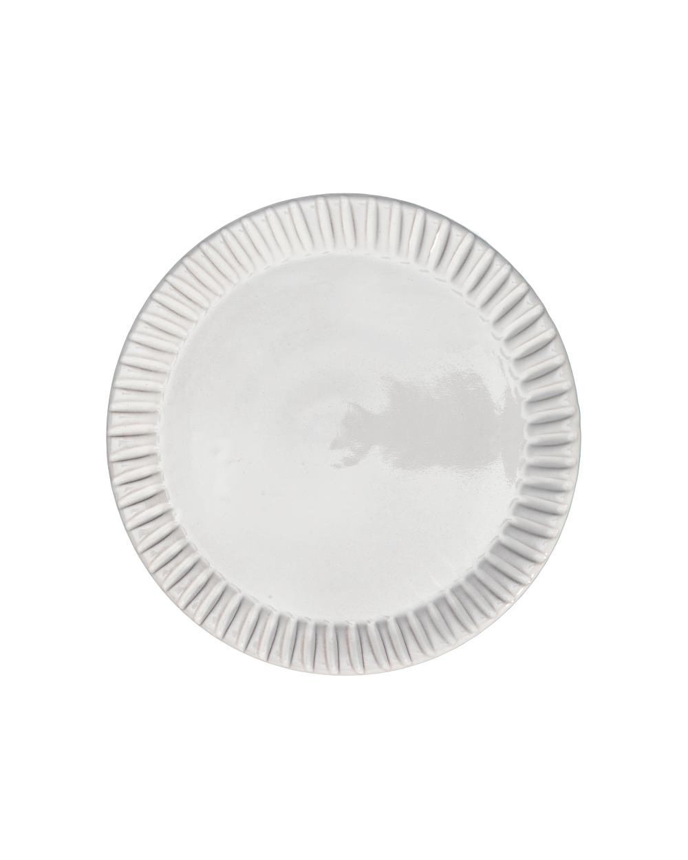 Milk White Lines Salad Plate - Set of 4