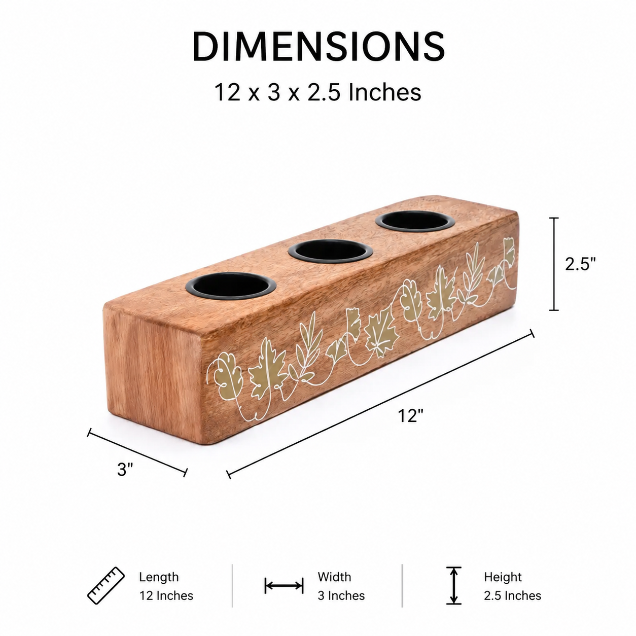 Wooden T-Light Holder | Mango Wood | Elegant Candle Decor