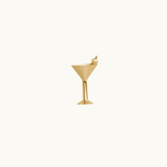 14K Yellow Gold Martini Stud