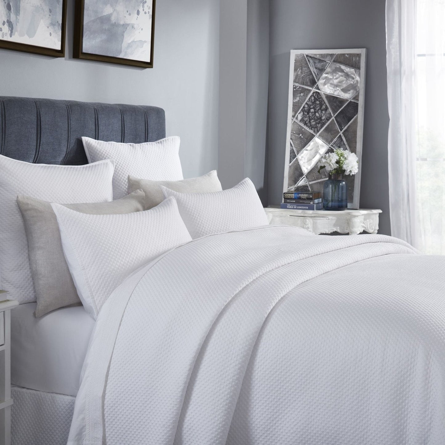 Velentina Diamond Quilted Sateen Coverlet