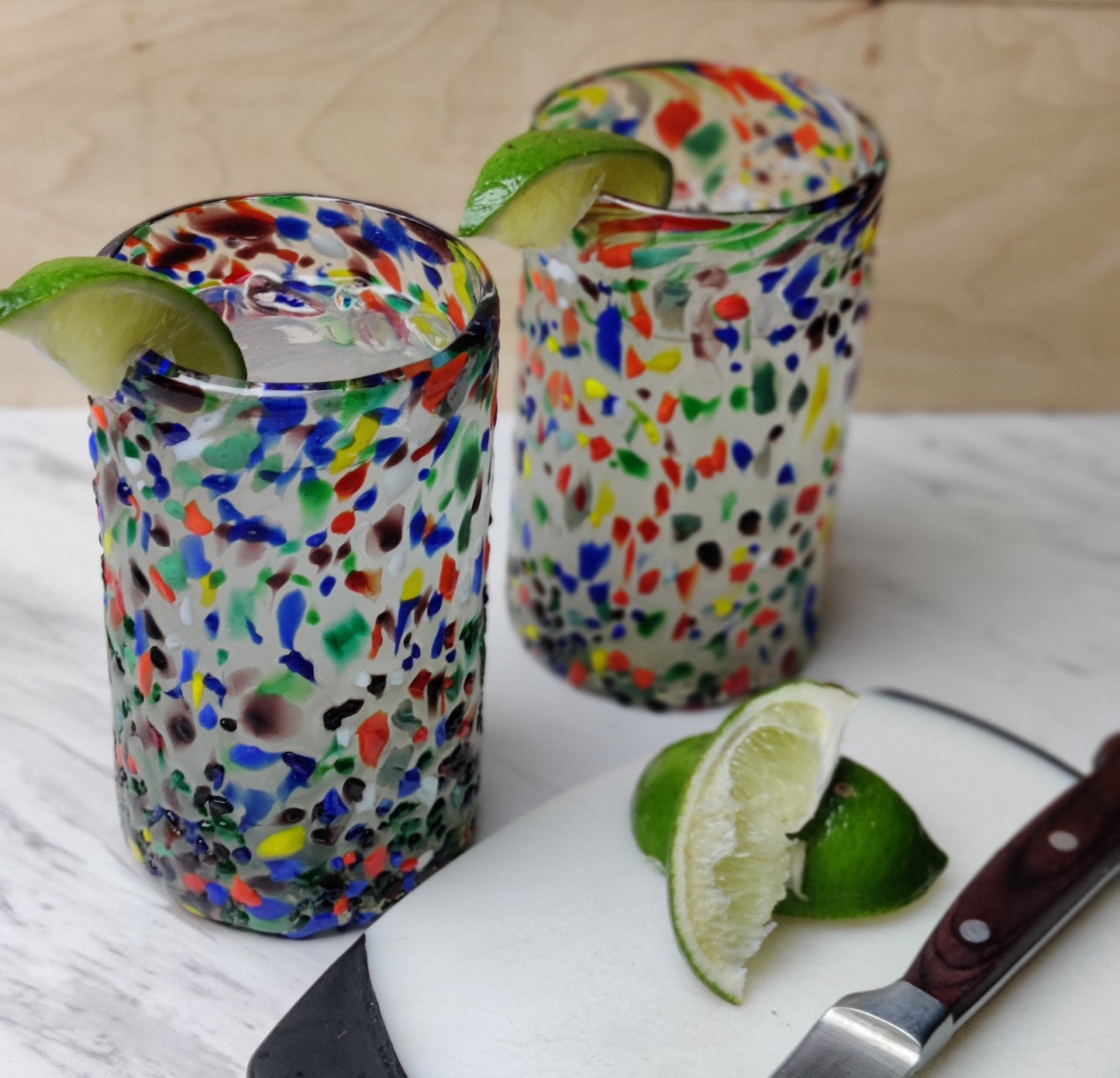 Confetti Rock Design Drinking Glasses - Set of 6