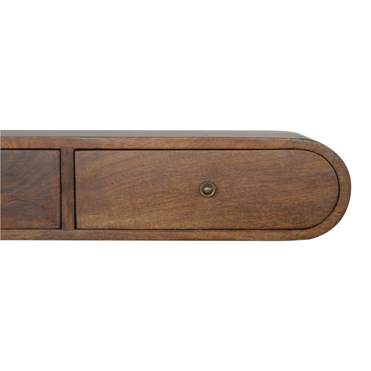 Solid Wood Floating London Console, 2-Drawers, Chestnut, Brown