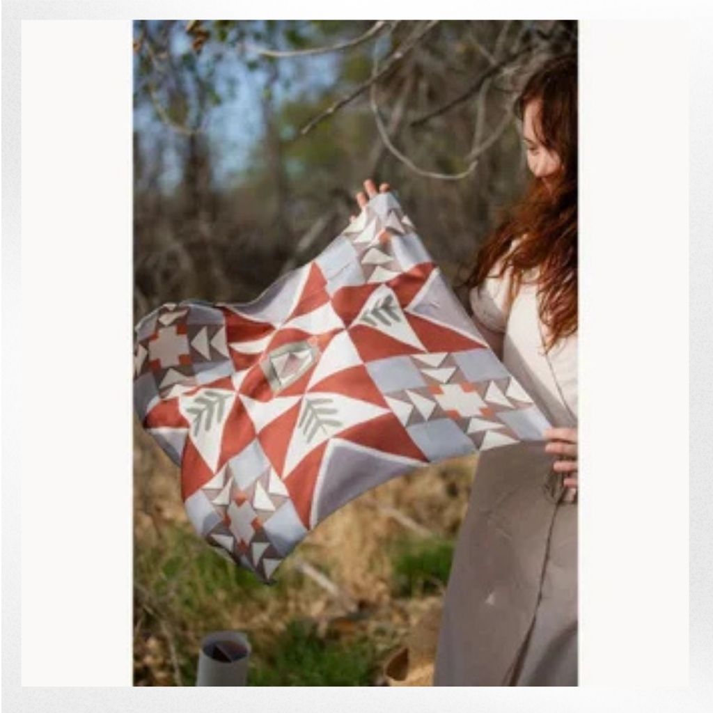 100% Silk Scarf: Heirloom - Folk Quilt Pattern