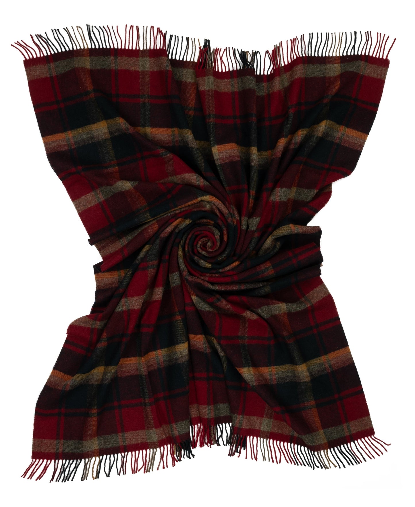 Highland Tweeds Shetland Lambswool Throw (Dark Maple)