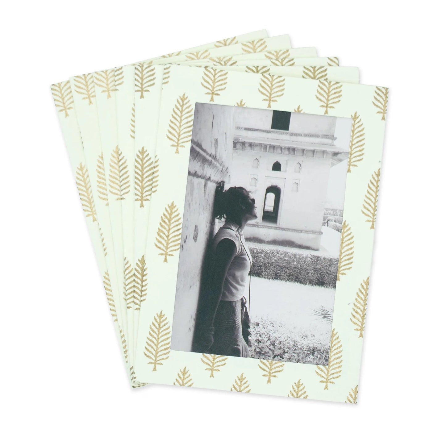 Handmade Photo Note Cards | Upcycled Tree-Free Paper | GOLDEN LEAF | Fair Trade | Set of 8 - Osadia Concept Store