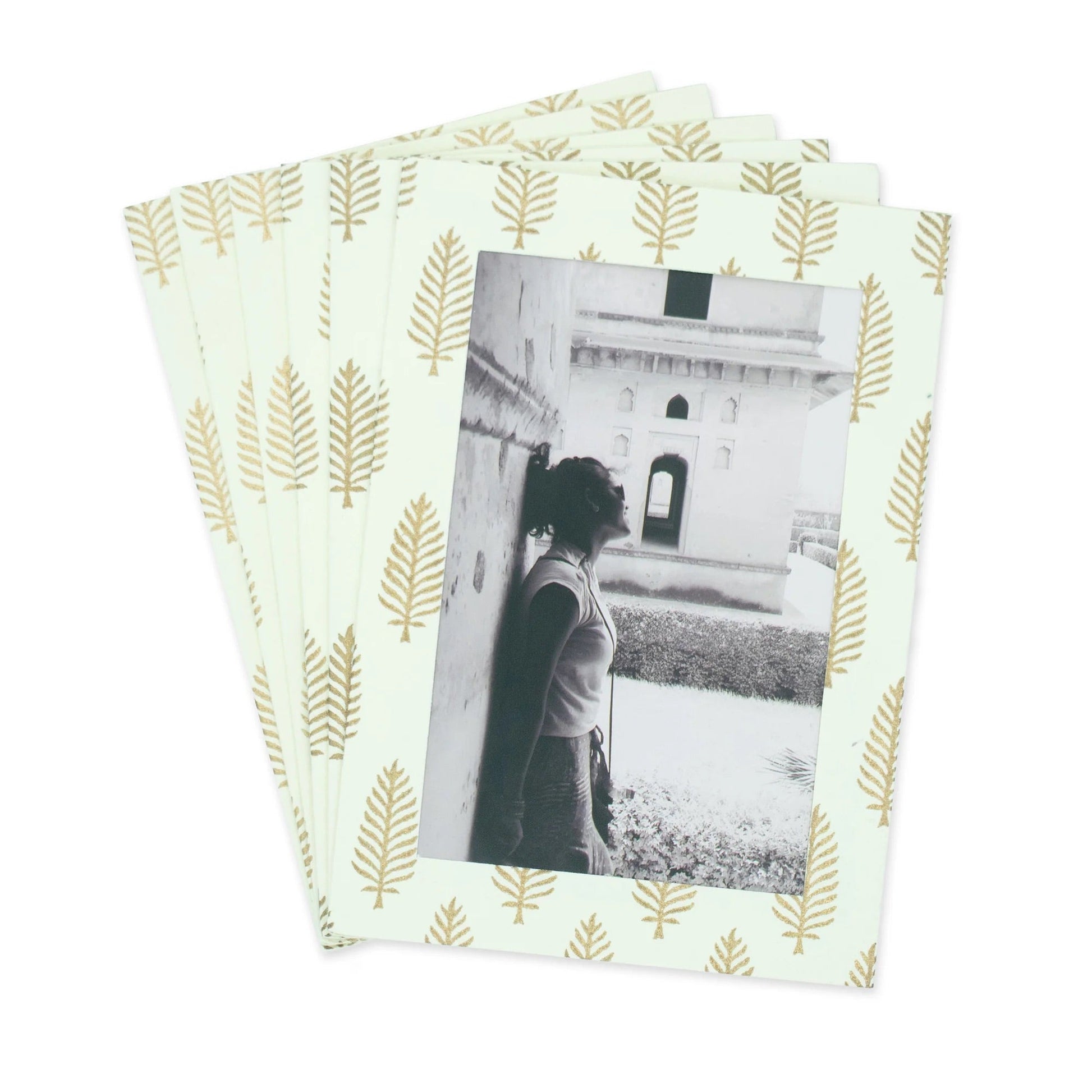 Handmade Photo Note Cards | Upcycled Tree-Free Paper | GOLDEN LEAF | Fair Trade | Set of 8 - Osadia Concept Store