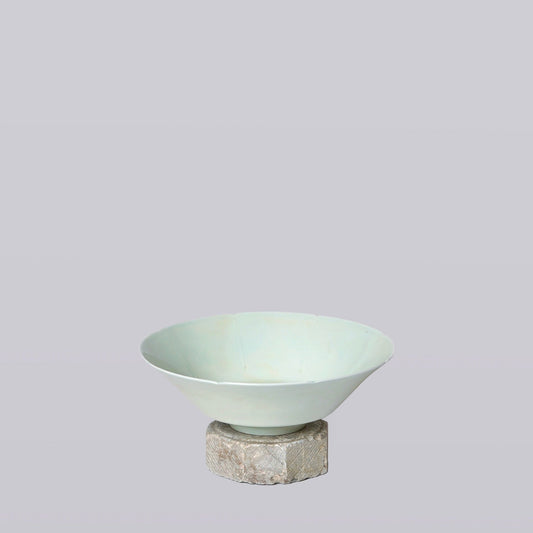 Celadon Porcelain Large Peony Conical Bowl
