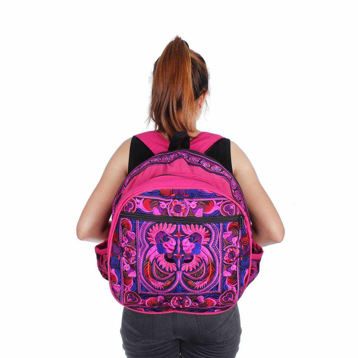 Tribal Bird Embroidered Hmong Backpack- Thailand