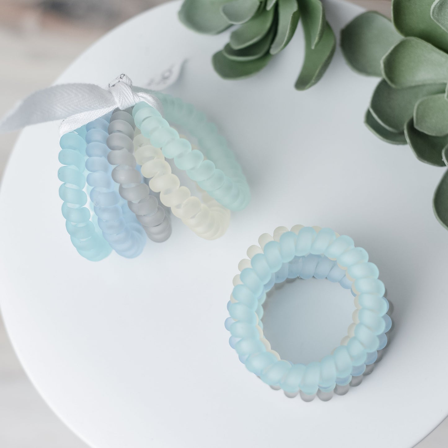 Large Lauren Lane Hair Coil Set in Sea Glass