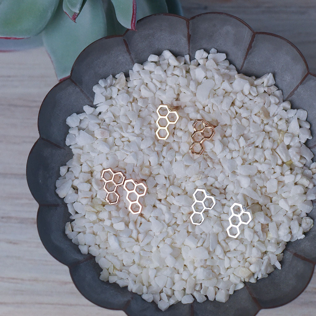 Honeycomb Stud Earrings