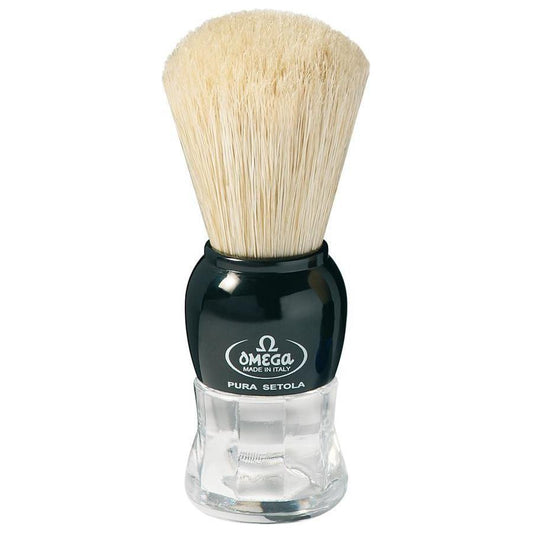 Omega Pure Bristle Shaving Brush Assorted Colors Red/Black #10072